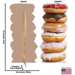 STACK OF DOUGHNUTS 76″ Tall CARDBOARD CUTOUT Standup Standee Poster Donuts Prop