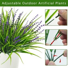 10 Pcs Artificial Plants Outdoor, UV Resistant Fake Outdoor 10pcs, Purple