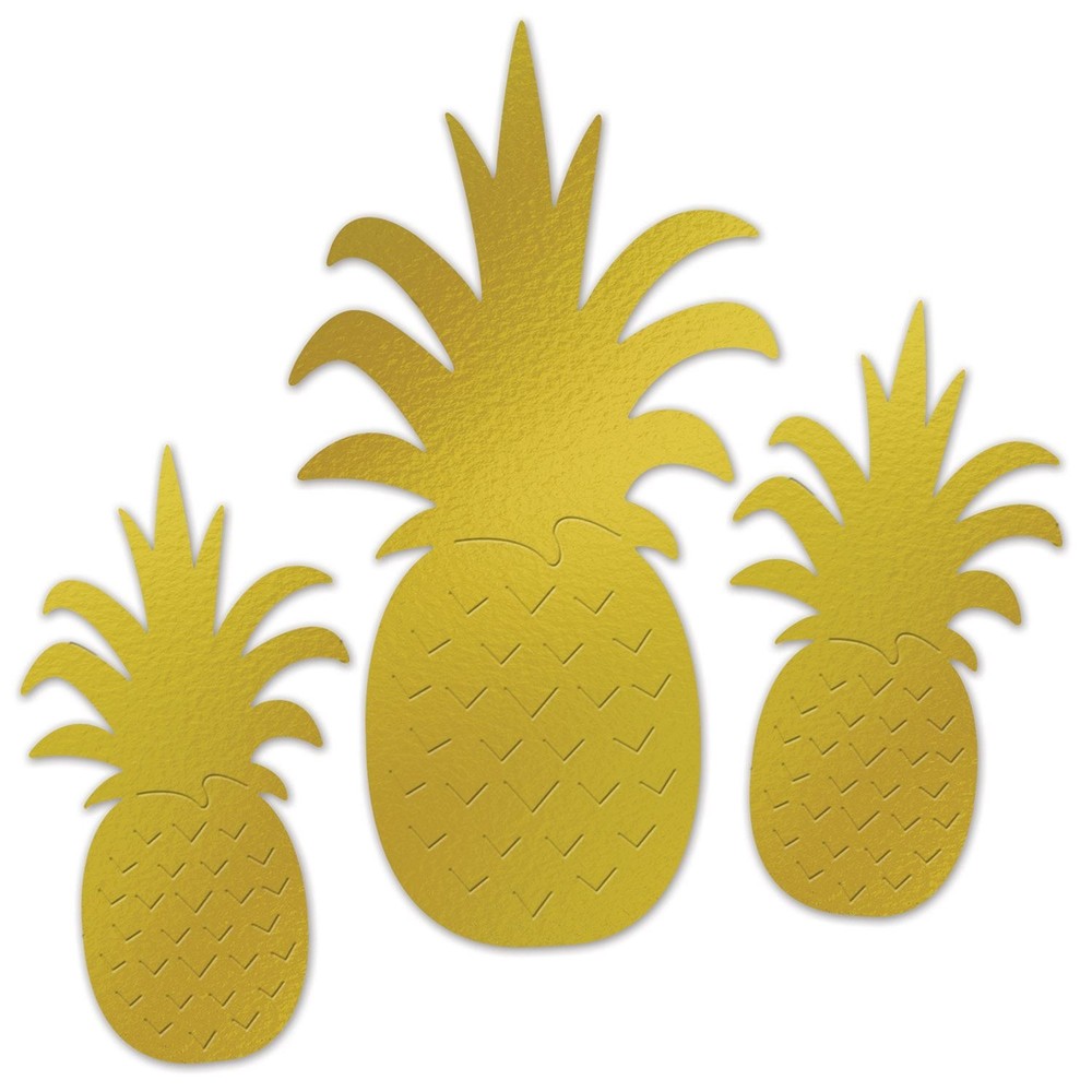 Beistle Foil Pineapple Silhouettes – Luau | Party Supply | Decoration | Favor