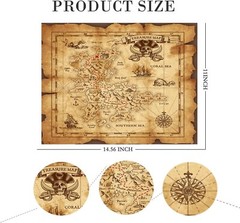 Portable Collapsible Pirate Telescope Set with Treasure Map & Pocket Compass