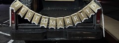 Just Married Craft Paper W Lace Banner Wedding Bridal Shower