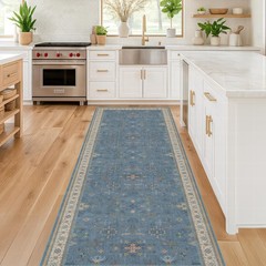 Blue Boho 2’6»x8′ Wide Hallway Runner Rug – 2’6″ x 8′ (Runner), Dusty