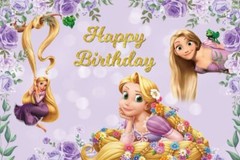 Tangled Rapunzel Backdrop Princess Birthday Party Background Decor Photo Banner