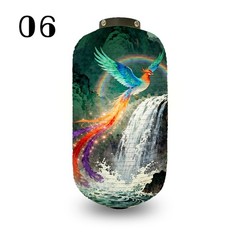 Oriental Chinese Style Cloth Lantern Phoenix Printed Decor Izakaya Restaurant