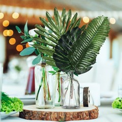 40Pcs Reusable Artificial Monstera and Palm Leaves for Tropical Party Decor