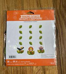 Creative Converting Jungle Hanging Cutouts Lion Monkey Toucan 36in 3ct