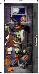 Witch Restroom Door Cover Party Accessory (1 Count) – Halloween Decorations NEW