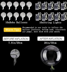 Set De 10 Globos Grandes & Transparentes Con Luces LED Para Fiestas & Cumpleaños
