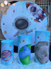 Themed Round Backdrops w/ Matching Cylinder Covers-Many Designs Party Decor Set
