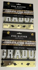 New Gold Black White Silver Congrats Congratulations Graduation Decorations