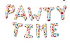 Packed Party Make A Statement «Pawty Time» Foil Balloon Banner 16 Ft NEW