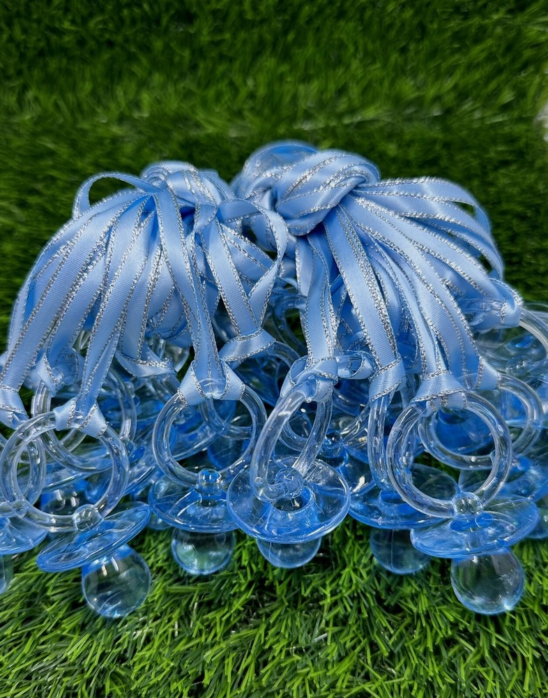 its a boy baby shower decorations 25pcs blue pacifier necklaces