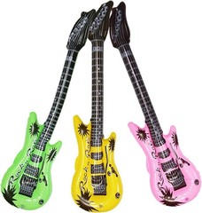 Assorted Color Inflatable Guitars – Waterproof 6-Pack for Vibrant Celebrations