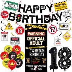 Roetyce 18th Birthday Decorations for Boys Girls, 59 x 27.5 inches, Black 18