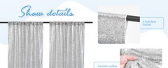 Silver Sequin Backdrop Curtains 2 Panels 2ftx8ft Birthday Sequin Curtain for