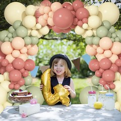 149-Piece Balloon Arch Garland Kit in Dusty Pink, Yellow & Sage Green