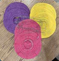 9pcs 10″ Round Hanging Paper Lanterns Pink, Yellow & Purple – A0012
