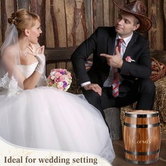 Wedding Oak Whiskey Barrel Card Box with Slot Gift Light Brown