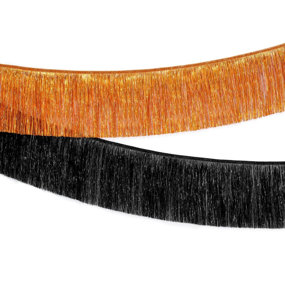 , XtraLarge Black and Orange Fringe Banner – 6.5 Ft, Pack of 2 Fringes | Tins…
