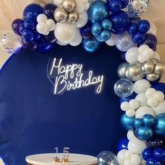 Soccer Balloons, 50pcs Metallic Blue Silver Balloons, White Pearl Navy Blue B…