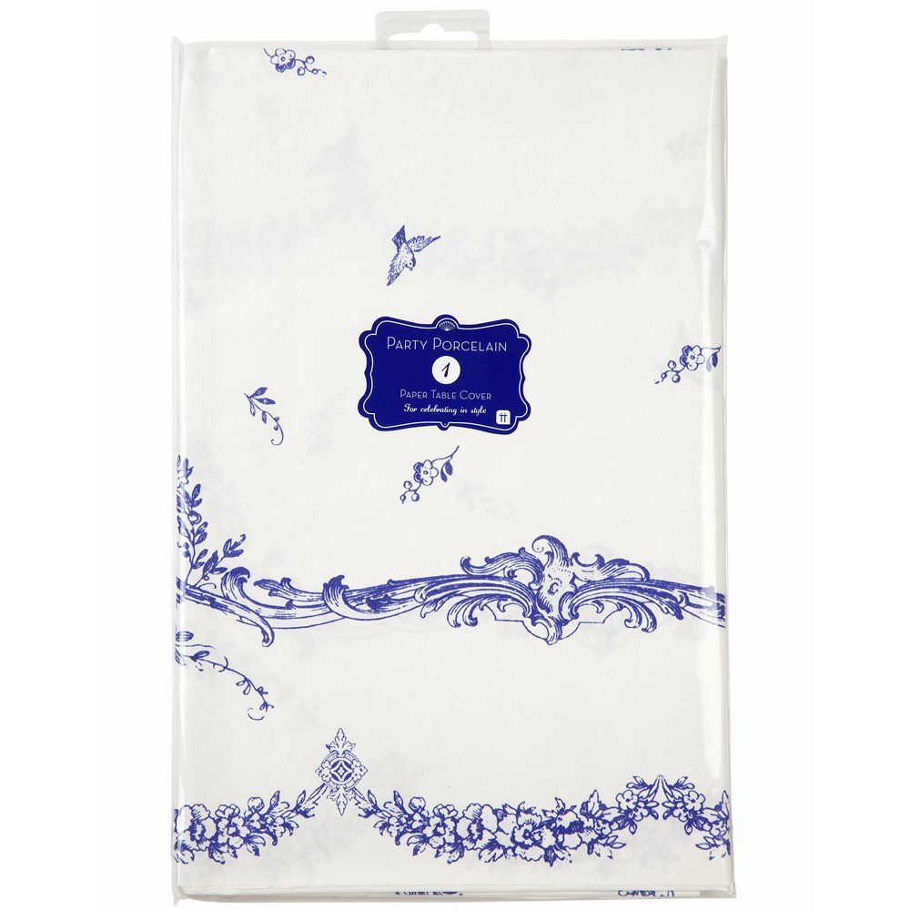 TALKING TABLES PARTY PAPER TABLE COVER BLUE & WHITE TABLECLOTH SQUARE DECORATION