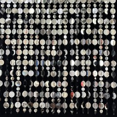 Silver Shimmer Wall Backdrop, 20 Packs Silver Sequin Curtain Circle Dots Garland