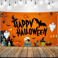 KatchOn, Day of the Dead Backdrop – XLarge, 72×44 inches, Orange and Black