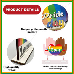 6 Pcs Gay Pride Table Wooden Decorations LGBT Pride Month Party Table Decor LGBT