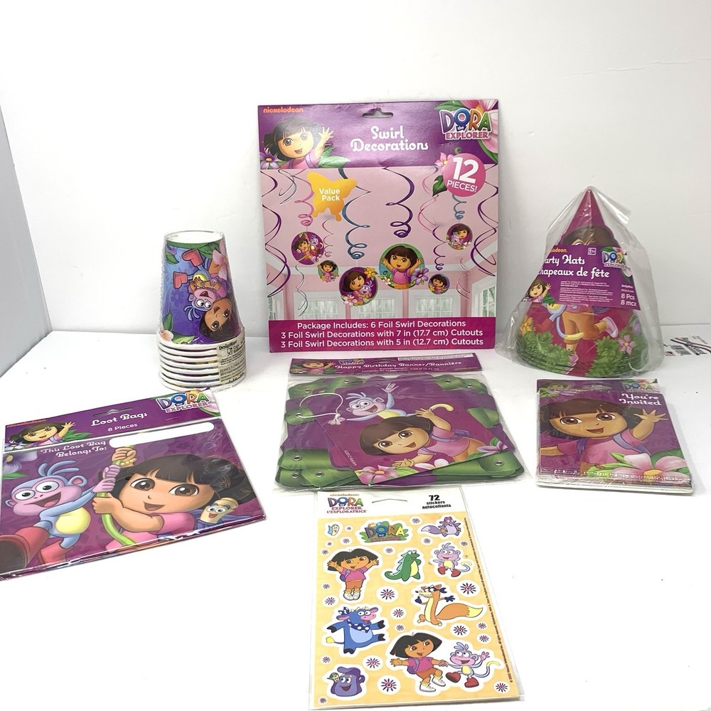 Dora The Explorer 8 Child Birthday Party Set Up 7 Items New Pacs