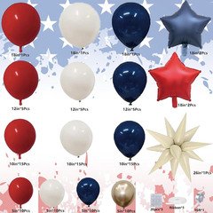 Patriotic Balloon Arch Kit – Navy Blue, White, Gold, and Red for Celebrations