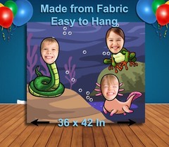 Reptiles Face Cutout, Hole in Face, Party Photo Booth Prop, Kids Party Decor