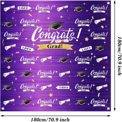 70.9×70.9″ Class of 2026 Graduation Backdrop Congrats Grad Party Decoration