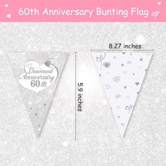 Luxury 60th Diamond Anniversary Party Decorations: Banners, Balloons & Ribbons