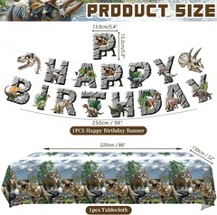 Dinosaur Birthday Party Decorations Set for Boys, Dino World Themed Party Decora