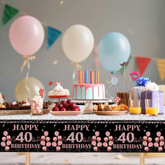 Rose Gold Birthday Tableware,40th Birthday Decorations for Women,61Pcs Rose Gold