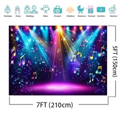 7x5ft Rainbow Stage Photography Backdrop1980s Colorful Disco Backdrop 7x5ftt