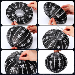 12 Pcs Black Bow Paper Lanterns Black Bow Birthday Party Decorations Birthday…