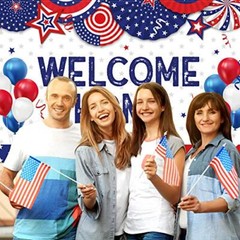Large Welcome Banner Military Army Photography Backdrop for Patriotic
