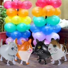 4 Pcs Cat Balloons Aluminum Cat Balloons for Birthday Animal Pet Cats Balloon