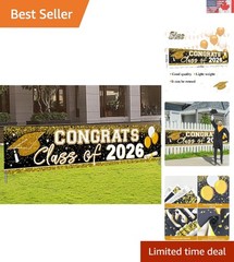 Giant Congrats Grad Banner 9.8ft for Class of 2026 – Perfect for Parties