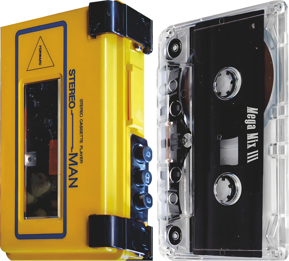 SP13224 Awesome 80s Vintage Portable Cassette Tape Player 2pack Cardboard Cutout