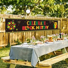 FHGG Black History Month Backdrop Decorations Banner Celebrate black