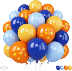 Outer Space Balloons,30Pcs 12Inch Galaxy Blue Purple Balloon Metallic Purper Sil