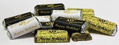 40th Birthday Miniatures Candy Bar Wrapper (Set of 60) CANDY NOT INCLUDED
