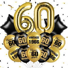 60Th Birthday Decorations for Men Women Vintage 1966 60Th Birthday Balloons with