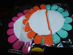 BN 14 X PCS ASSORTED COLOURFUL TISSUE DIE CUT DECORATIONS FLOWERS POMPOMS FANS