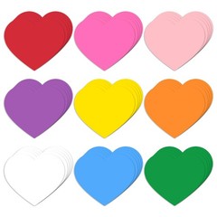 Heart Paper Cutouts Assorted Colors Bulletin Board 3.93×3.93 Inch 108 PCS