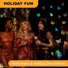 Luminous Glow in the Dark 3D Butterfly Wall Decor – Color-Changing, Multi-Size &