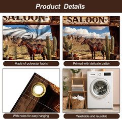 Valentine’S Day Western Saloon Garage Door Banner 7X16 Ft – Waterproof Cowboy Ba