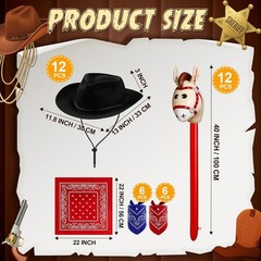 Cosplay Cowboy Party Hats Black Paisley Bandanas Inflatable Horses